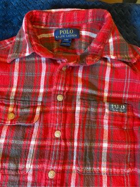 Polo by Ralph Lauren Red and White Plaid Button-Down Shirt